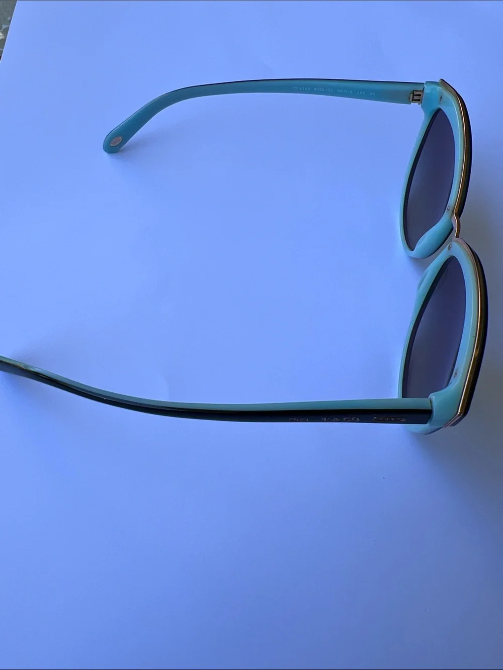 Tiffany and Co Black Havana Blue Cat Eye Sunglasses brown lens